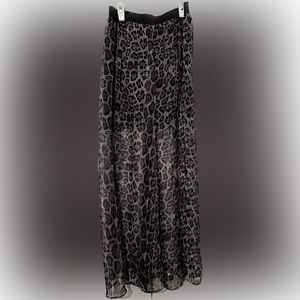 Black Leopard color long Skirt